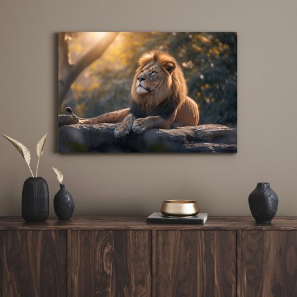 تابلو دکوراتیو مدرن شیر خسته tired lion
