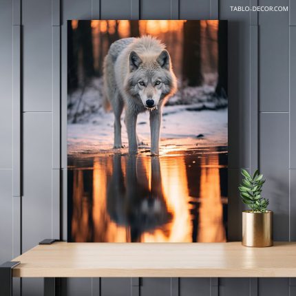تابلو دکوراتیو حیوانات گرگ عصبی nervous wolf