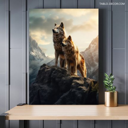 تابلو دکوراتیو حیوانات گرگ ها the wolves
