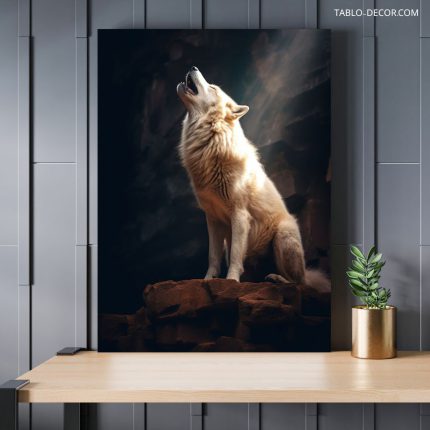تابلو دکوراتیو حیوانات زوزه گرگ Wolf howling