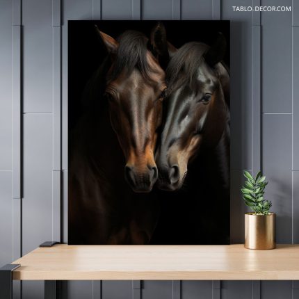 تابلو دکوراتیو حیوانات اسب های غمگین Sad horses