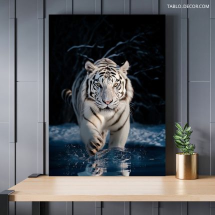 تابلو دکوراتیو حیوانات ببر سفید white tiger