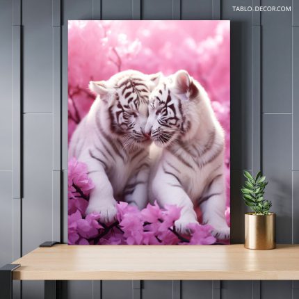 تابلو دکوراتیو حیوانات ببر های مهربان kind tigers