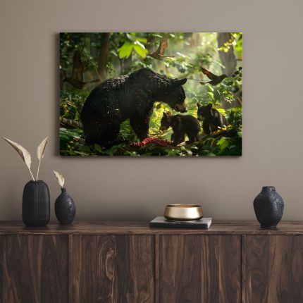 تابلو دکوراتیو حیوانات خرس و بچه خرس Bear and baby bear