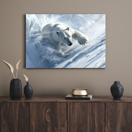 تابلو دکوراتیو حیوانات خرس زمستانی winter bear