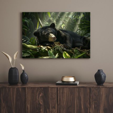 تابلو دکوراتیو حیوانات خرس در حال خواب Sleeping bear
