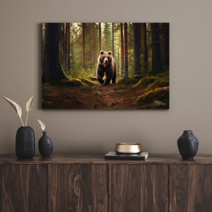 تابلو دکوراتیو حیوانات خرس در جنگل Bear in the forest