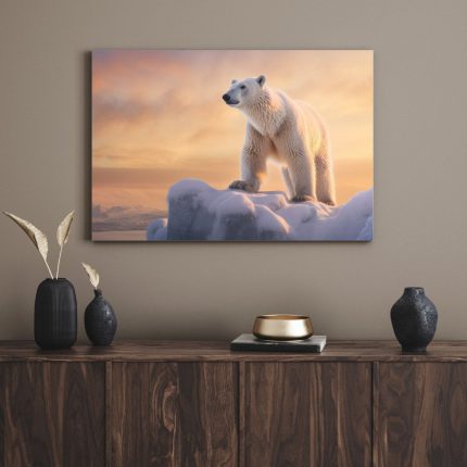 تابلو دکوراتیو حیوانات خرس تنها lonely bear
