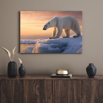 تابلو دکوراتیو حیوانات خرس در زمستان Bear in winter