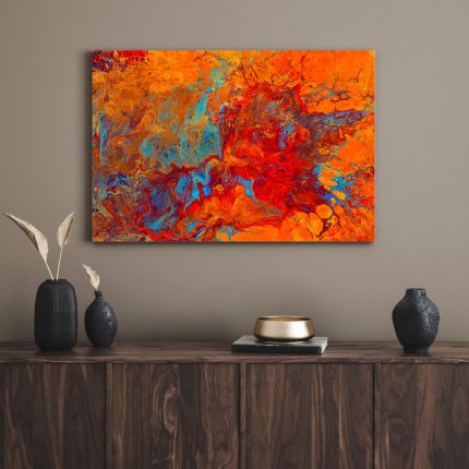 تابلو دکوراتیو آبستره رنگ نارنجی orange color