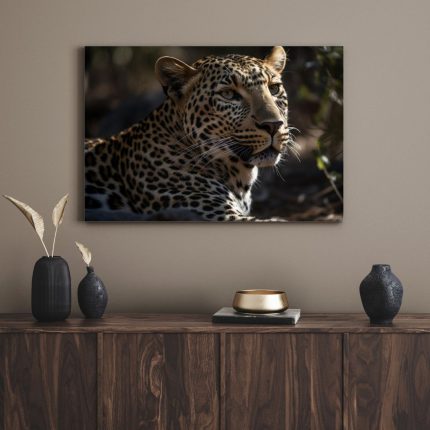 تابلو دکوراتیو حیوانات پلنگ ناراحت upset leopard