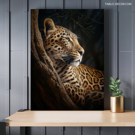 تابلو دکوراتیو حیوانات پلنگ تنها lone leopard