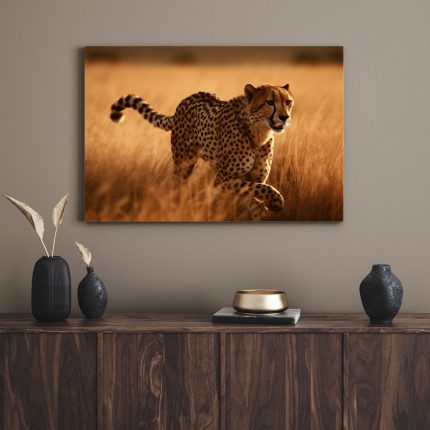 تابلو دکوراتیو حیوانات یوزپلنگ تنها A lone cheetah