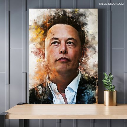 تابلو دکوراتیو مدرن ایلان ماسک در حال فکر Elon Musk is thinking