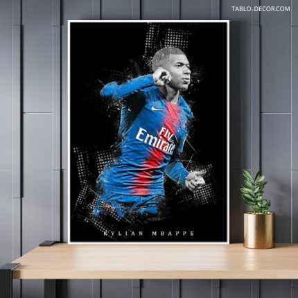 تابلو دکوراتیو ورزشی امباپه بازیکن قوی Mbappe is a strong player