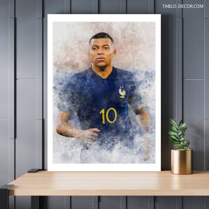 تابلو دکوراتیو ورزشی امباپه بازیکن فوتبال Mbappe is a football player