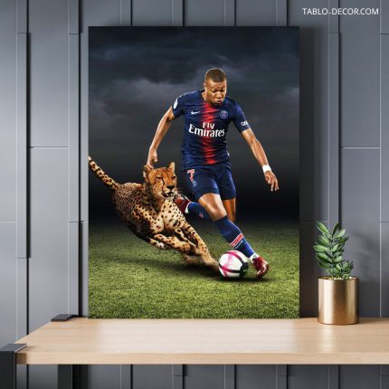 تابلو دکوراتیو ورزشی امباپه حرفه ای Mbappe is a professional