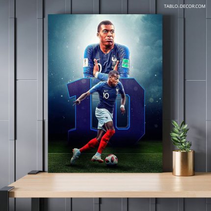 تابلو دکوراتیو ورزشی امباپه بازیکن فوتبال Mbappe is a football player