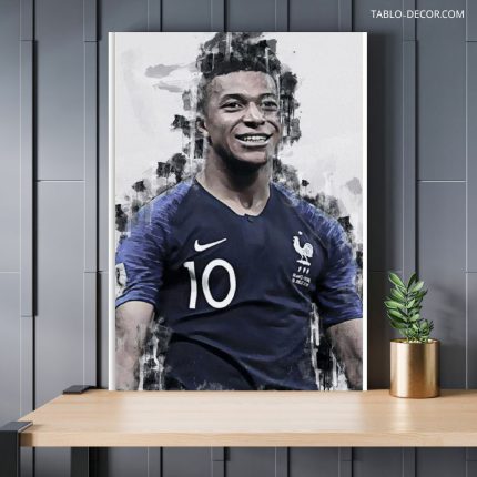 تابلو دکوراتیو ورزشی امباپه خوشحال Mbappe is happy