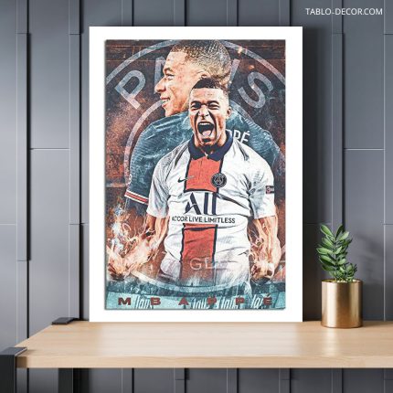 تابلو دکوراتیو ورزشی امباپه حرفه ای Mbappe is a professional