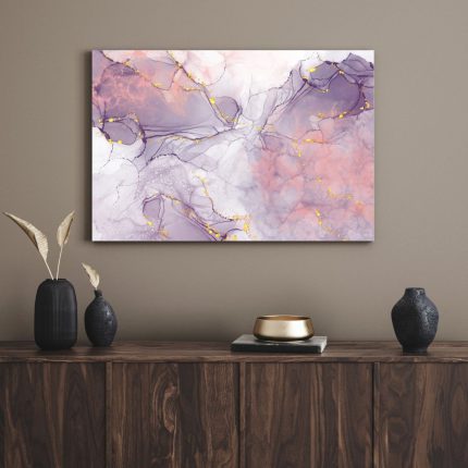 تابلو دکوراتیو مدرن ماربل بنفش رنگ Purple marble