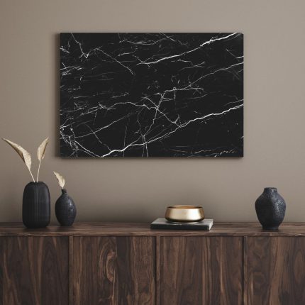 تابلو دکوراتیو مدرن ماربل مشکی رنگ Black marble