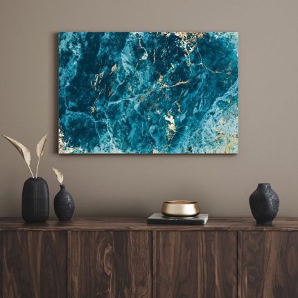 تابلو دکوراتیو مدرن ماربل آبی رنگ Blue marble