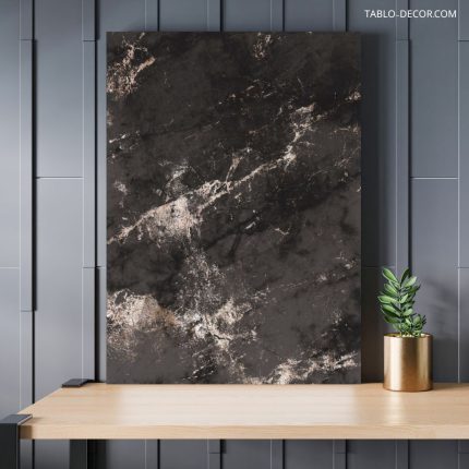 تابلو دکوراتیو مدرن ماربل مشکی رنگ Black marble