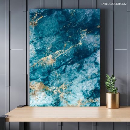تابلو دکوراتیو مدرن ماربل Marble آبی رنگ Blue Marble