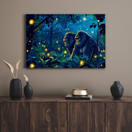 تابلو دکوراتیو حیوانات میمون در جنگل Monkey in the forest