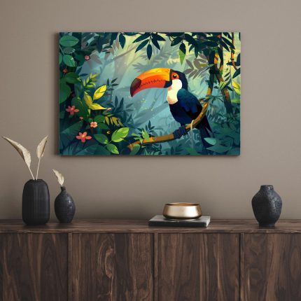 تابلو دکوراتیو حیوانات پرنده تنها lonely bird