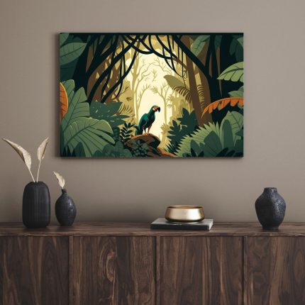 تابلو طوطی در جنگل Parrot in the forest