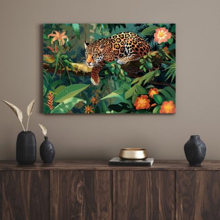 تابلو دکوراتیو حیوانات پلنگ در جنگل Leopard in the forest
