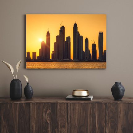 تابلو دکوراتیو مدرن برج و غروب آفتاب Tower and sunset