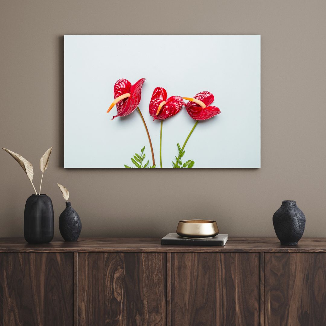 تابلو دکوراتیو مینیمال گل های قرمز Red flowers