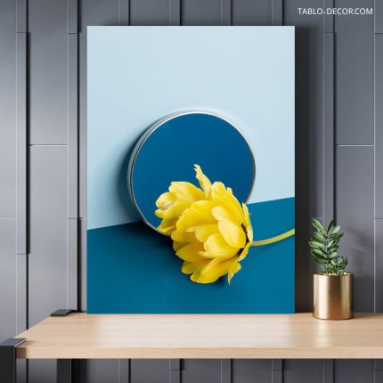 تابلو دکوراتیو مینیمال گل زرد زیبا Beautiful yellow flower
