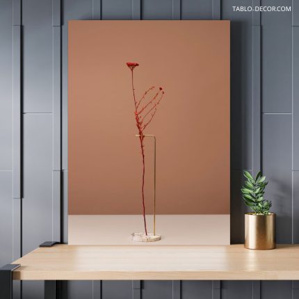 تابلو دکوراتیو مینیمال گل تنها lonely flower
