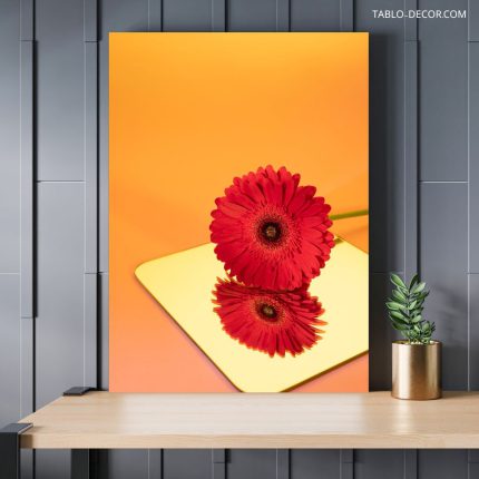تابلو دکوراتیو مینیمال گل و سایه گل Flowers and flower shadows