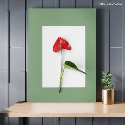 تابلو دکوراتیو مینیمال گل تنها lonely flower