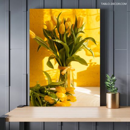 تابلو دکوراتیو مینیمال گل لاله tulip flower
