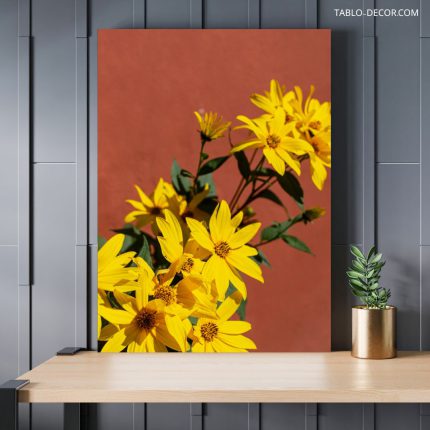 تابلو دکوراتیو مینیمال گل زرد yellow flower