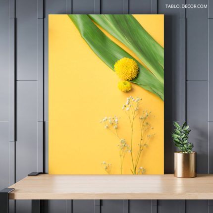 تابلو دکوراتیو مینیمال گل زرد yellow flower