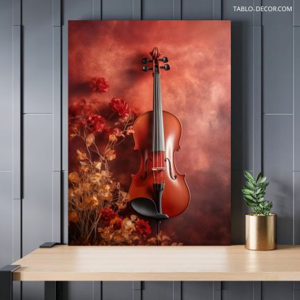 تابلو ویولن قهوه ای رنگ Brown violin