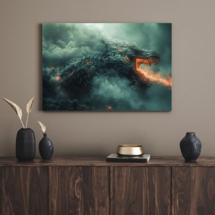 تابلو دکوراتیو فانتزی اژدهای خشن fierce dragon