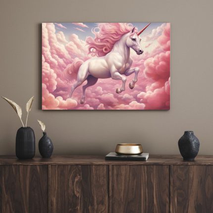تابلو دکوراتیو فانتزی اسب صورتی pink horse