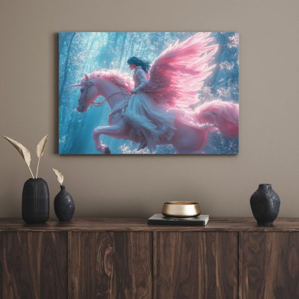 تابلو دکوراتیو فانتزی دختری بر اسب A girl on a horse