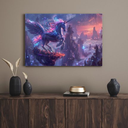 تابلو دکوراتیو فانتزی اسب شاخ دار unicorn
