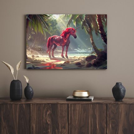 تابلو دکوراتیو فانتزی اسب بنفش purple horse