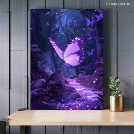 تابلو دکوراتیو فانتزی پروانه بنفش Purple butterfly