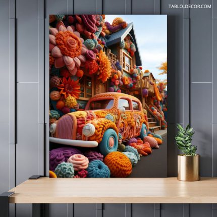 تابلو دکوراتیو فانتزی ماشین رنگی colored car